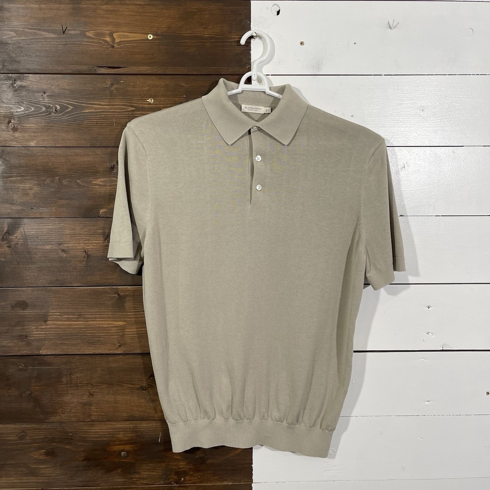 SUITSUPPLY Cotton Silk Light Taupe Polo Mens Large